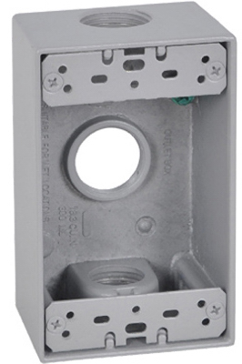 Hubbell Electrical Fsb75-3x 1 Gang Rectangular Outlet Box, Gray