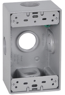 Hubbell Electrical Fsb75-5x 1 Gang Rectangular Outlet Box, Gray