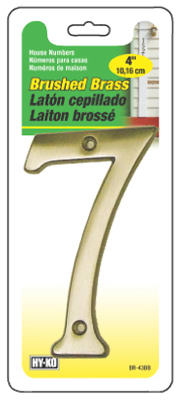 Hy-ko Products Br-43bb-7 4 In. Brushed Brass Prestige Series House Number 7