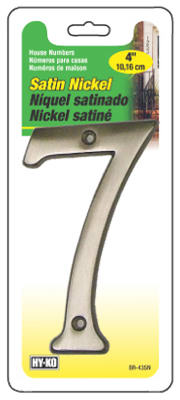 Hy-ko Products Br-43sn-7 4 In. Satin Nickel Prestige Series House Number 7
