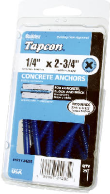 24255 25 Pack 0.19 X 1.75 In. Phillips Flat Head Concrete Anchors