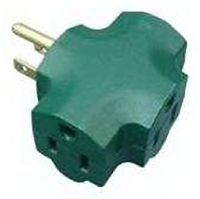 Kab3ft-1 Green 3 Outlet Indoor Adapter
