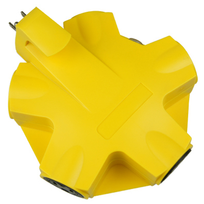 Master Electrician Ct-043 Yellow 5 Outlet Indoor Rated Adapter