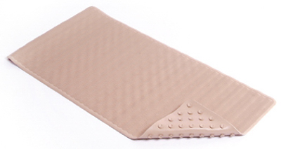 Bmat-c4v08-04 18 X 36 In. Taupe Wave Rubber Bath Mat