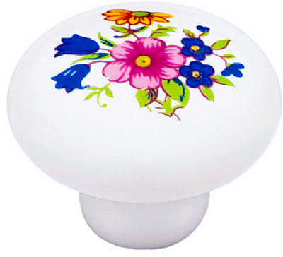 P95712h-wf-c7 1.25 In. Dia. Ceramic Flower Design Knob