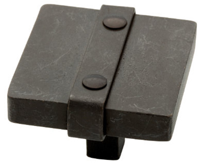 65177wi 1.5 In. Wrought Iron Square Knob
