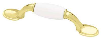 P50011h-pbw-c5 5 In. Polished Brass Ceramic Spoon Foot Pull