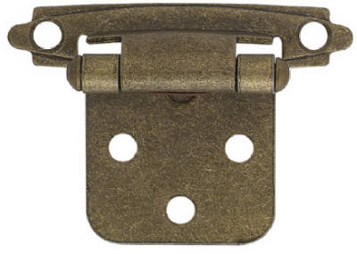 H0103bv-ab-o2 2 Pack Antique Brass Self Closing Overlay Hinge - 2 X 0.75 In.