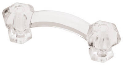 69358 Victorian Glass Pull, Clear - 4.25 In.