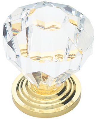 P30122c-cl-c5 Clear Acrylic Faceted Knob - 1.25 In.