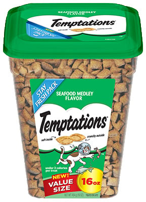Temptations 10112728 16 Oz. Seafood Medley Cat Treat