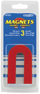 07225 Horseshoe Magnet With Keeper, Red - Small