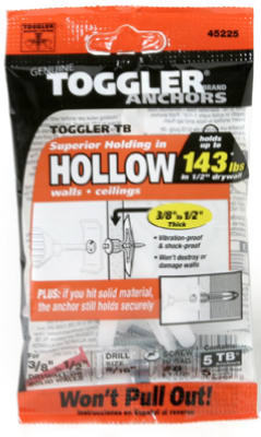 50300 0.37 - 0.50 In. Tb Hollow Wall Anchors - 5 Pack