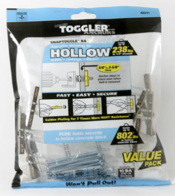 50375 0.19-24 In. Toggler Snaptoggle Ba Hollow Wall Anchors