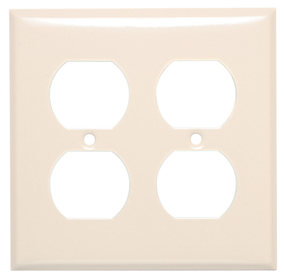 44102 2 Gang 2 Toggle Opening Steel Wall Plate, Almond