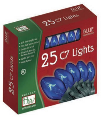 525b-88 25 Light C7 Blue Transparent Light Set