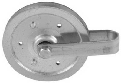 N280-537 4 In. Galvanized Pulley With Fork