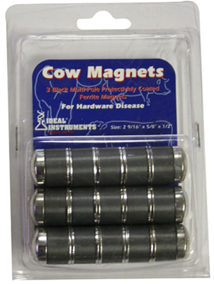 9803 0.75 X 2.75 In. Diameter Ringed Ferrite Rumen Magnets, 3 Pack