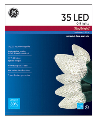 Ge90936 C9 Led Staybright Light Set, 35 Count