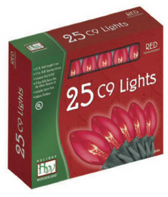 925r-88 Hw 25 Light C9 Red Transparent Light Set