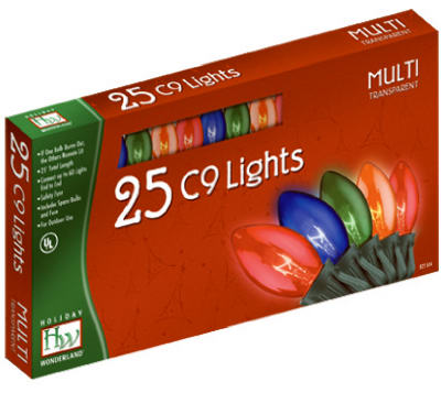 925-88 Hw Multi Transparent C9 Light Set, 25 Count