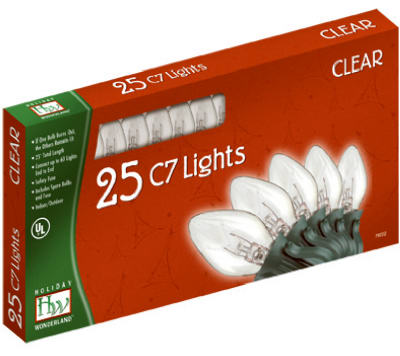 525c-88 Hw C7 Clear Transparent Light Set, 25 Count