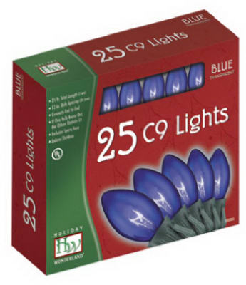 925b-88 C9 Blue Transparent Light Set, 25 Light