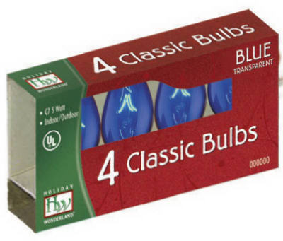 1075b-88 Blue Transparent Replacement Bulb, 4 Pack