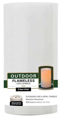 Northern International Cgt20304wh 3 X 4 In. Plastic Flameless Pillar Candle, White