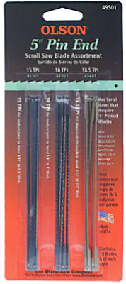 Fr49501 18 Pack, 5 In. Pin End Scroll Saw Blade, Assorted