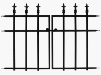 87104 Black Classic Finial Style 2 Piece Garden Fence Section