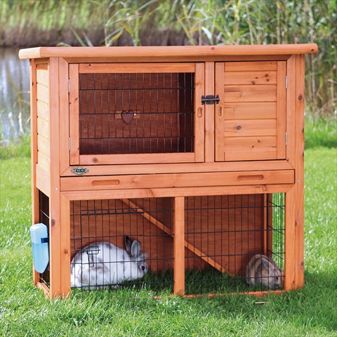 Rabbit Hutch With Sloped Roof, Medium