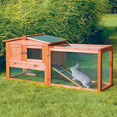 Rabbit Hutch With Outdoor Run, Extra Small