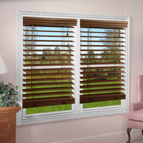 UPC 766686000023 product image for DEZ Furnishing QADO210360 2 in. Faux Wood Blind Dark Oak - 21 W x 36 L in. | upcitemdb.com