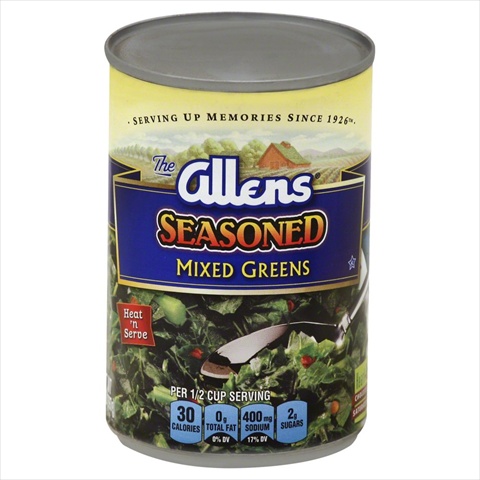UPC 034700264110 product image for Allens 14 oz. Seasoned Mixed Greens Case Of 24 | upcitemdb.com