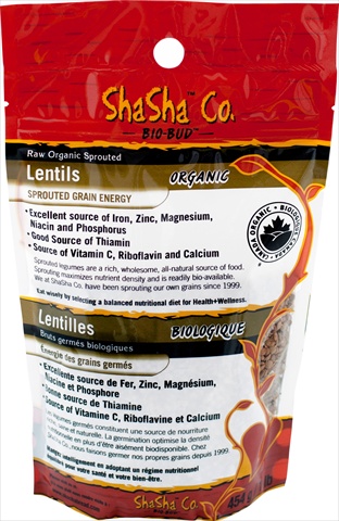 Shasha Lentils Sprouted Org-1 Lb -pack Of 12
