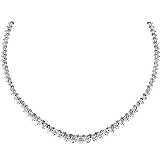 10.06 Ct. Diamond Graduate Tennis Necklace In 14k White Gold