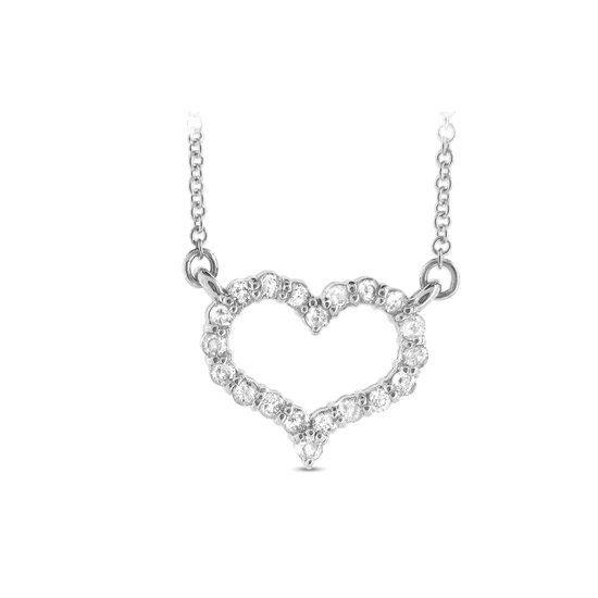 Prl1290-025 0.25 Ct. Diamond Heart Shape Pendant Shared Prong Setting 14k Gold With 16 In. Chain