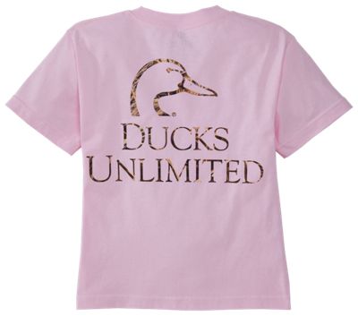 UPC 099413524517 product image for Ducks Unlimited 201143-167695A Camo Duck Head Crewneck T-Shirt For Kids Light Pi | upcitemdb.com