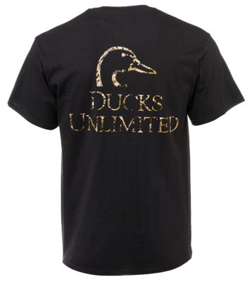 UPC 099413523459 product image for Ducks Unlimited 201160-167695A Camo Duck Head Duet T-Shirt For Men Black - 2XL | upcitemdb.com
