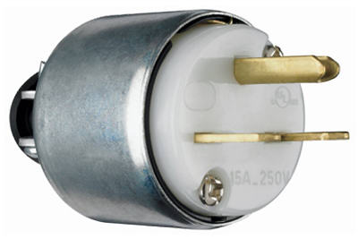 Ps615pacc20 Armored Plug, 15a, 250v, White