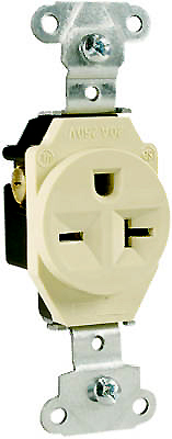 5851icc8 Heavy Duty Single Outlet, 20a, Ivory
