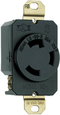 L530rccv3 Locking Outlet, 30a, Black