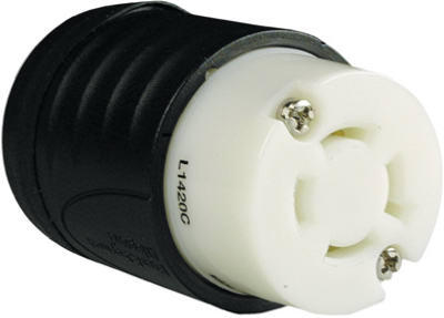 L1420cccv3 Locking Connector, 20a, Black & White
