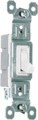 660wgcp8 15a 120v Grounded Standard Single Pole Toggle Switch, White, 10 Pack