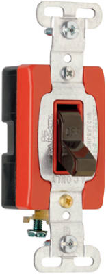 Csb20ac1cc8 20a Grounding Premium Single Pole Toggle Switch, Brown