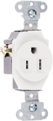 5251wcc8 15a 125v 3 Wire Grounding Heavy Duty Single Outlet, White
