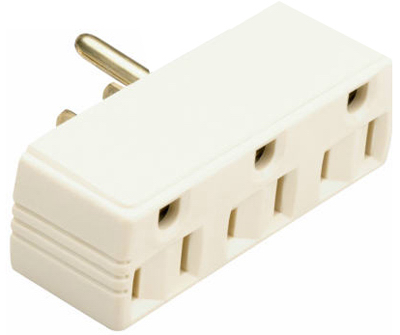 697wcc20 15a 125v 3 Wire Grounding Plug In Triple Outlet Adapter, White