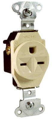 5651icc8 15a Heavy Duty Single Outlet, Ivory