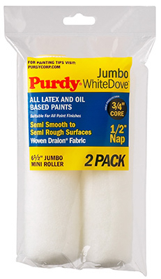 140626013 6.5 X 0.5 In. White Dove Jumbo Mini Roller Cover - 2 Pack